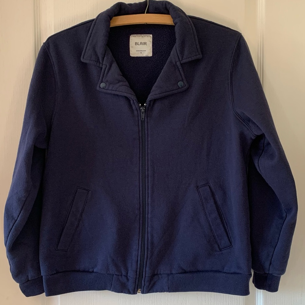 Blair navy blue full zip collared sweatshirt - Picture 1 of 4